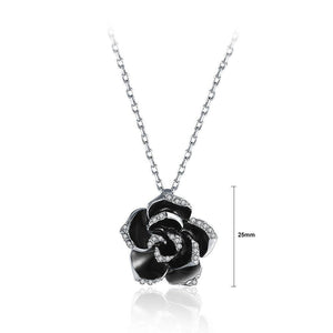 Romantic Rose Pendant with Austrian Element Crystal and Necklace - Glamorousky