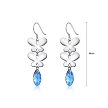 Load image into Gallery viewer, 925 Sterling Silver Elegant Romantic Butterfly Earrings with Blue Austrian Element Crystal - Glamorousky