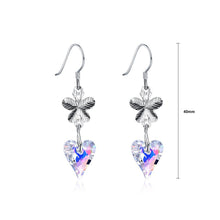 Load image into Gallery viewer, 925 Sterling Silver Elegant Romantic Heart Shape and Butterfly Earrings with Multicolor Austrian Element Crystal - Glamorousky