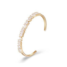 Load image into Gallery viewer, Fashion Plated Champagne Gold Open Bangle with Cubic Zircon - Glamorousky