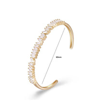 Load image into Gallery viewer, Fashion Plated Champagne Gold Open Bangle with Cubic Zircon - Glamorousky