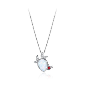 925 Sterling Silver Fashion Aries Pendant with Austrian Element Crystal and Necklace - Glamorousky
