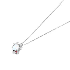 925 Sterling Silver Fashion Aries Pendant with Austrian Element Crystal and Necklace - Glamorousky