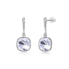 Load image into Gallery viewer, 925 Sterling Silver Elegant Fashion Simple Sparkling White Austrian element Crystal Earrings - Glamorousky