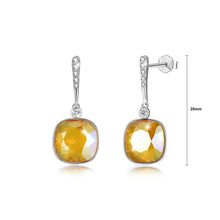 Load image into Gallery viewer, 925 Sterling Silver Elegant Fashion Simple Sparkling Champagne Austrian element Crystal Earrings - Glamorousky