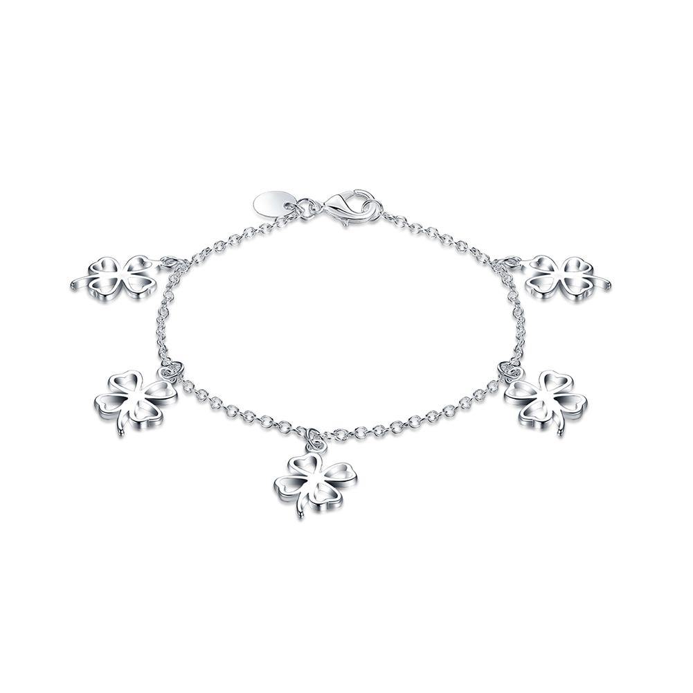 Simple Romantic Four-leafed Clover Bracelet - Glamorousky
