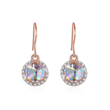 Load image into Gallery viewer, 925 Sterling Silver Fashion Sparkling Round and Cube Austrian Element Crystal Earrings - Glamorousky