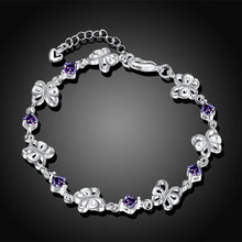 Load image into Gallery viewer, Romantic Butterfly Bracelet with Purple Austrian Element Crystal - Glamorousky