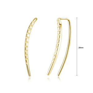925 Sterling Silver Plated Champagne Gold Simple Straight Earrings - Glamorousky