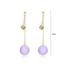 Load image into Gallery viewer, 925 Sterling Silver Plated Gold Simple Geometric Round Tassel Earrings - Glamorousky