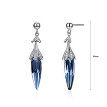 Load image into Gallery viewer, 925 Sterling Silver Little Chili Earrings with Blue Austrian Element Crystal - Glamorousky