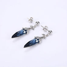Load image into Gallery viewer, 925 Sterling Silver Little Chili Earrings with Blue Austrian Element Crystal - Glamorousky