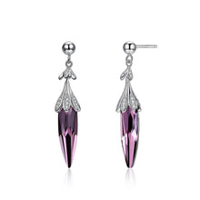 Load image into Gallery viewer, 925 Sterling Silver Little Chili Earrings with Purple Austrian Element Crystal - Glamorousky