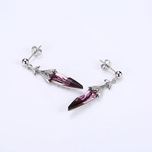 Load image into Gallery viewer, 925 Sterling Silver Little Chili Earrings with Purple Austrian Element Crystal - Glamorousky