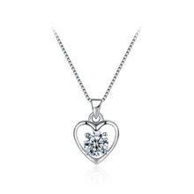 Load image into Gallery viewer, 925 Sterling Silver Sweet Heart Pendant with Cubic Zircon and Necklace - Glamorousky