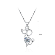 Load image into Gallery viewer, 925 Sterling Silver Fashion Cute Chinese Zodiac - Mice Pendant Necklace with Cubic Zircon - Glamorousky