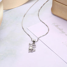 Load image into Gallery viewer, 925 Sterling Silver Fashion Cute Chinese Zodiac - Mice Pendant Necklace with Cubic Zircon - Glamorousky