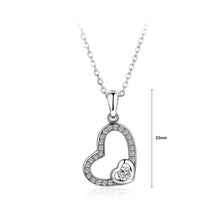 Load image into Gallery viewer, 925 Sterling Silver Simple Elegant Romantic Heart Shape Pendant Necklace with Cubic Zircon Necklace with Cubic Zircon - Glamorousky