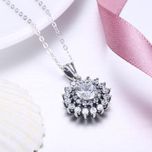 Load image into Gallery viewer, 925 Sterling Silver Sparkling Elegant Fashion Sun Flower Pendant Necklace with Austrian Element Crystal and Cubic Zircon - Glamorousky