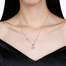 Load image into Gallery viewer, 925 Sterling Silver Elegant Fashion Angel Wings Pendant Necklace with Austrian Element Crystal - Glamorousky