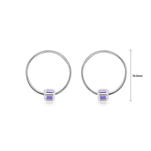 Load image into Gallery viewer, 925 Sterling Silver Fashion Elegant Geometric Circle Earrings and Ear Studs with White Austrian Element Crystal - Glamorousky