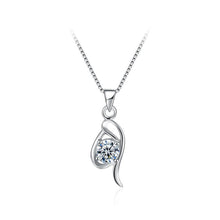 Load image into Gallery viewer, 925 Sterling Silver Simple Elegant Fashion Pendant Necklace with Cubic Zircon - Glamorousky