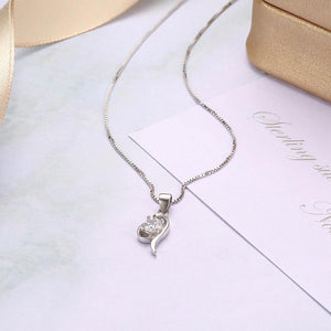 925 Sterling Silver Simple Elegant Fashion Pendant Necklace with Cubic Zircon - Glamorousky