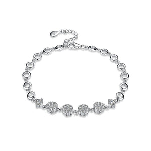 925 Sterling Silver Elegant Fashion Romantic Flower Bracelet with Cubic Zircon - Glamorousky