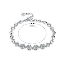Load image into Gallery viewer, 925 Sterling Silver Elegant Fashion Romantic Flower Bracelet with Cubic Zircon - Glamorousky