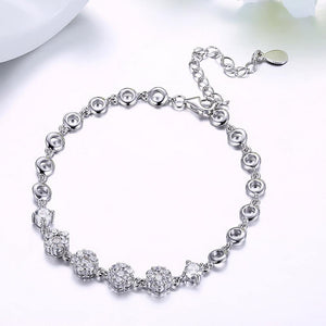 925 Sterling Silver Elegant Fashion Romantic Flower Bracelet with Cubic Zircon - Glamorousky