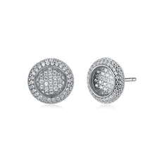 Load image into Gallery viewer, 925 Sterling Silver Sparkling Luxury Elegant Noble Sun Flower Round Brilliant Earrings with Cubic Zircon - Glamorousky