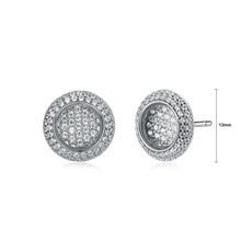 Load image into Gallery viewer, 925 Sterling Silver Sparkling Luxury Elegant Noble Sun Flower Round Brilliant Earrings with Cubic Zircon - Glamorousky