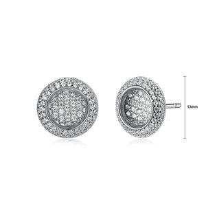 925 Sterling Silver Sparkling Luxury Elegant Noble Sun Flower Round Brilliant Earrings with Cubic Zircon - Glamorousky