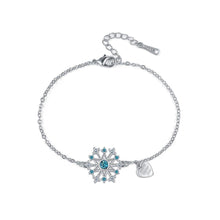 Load image into Gallery viewer, Fashion Snowflake Heart Bracelet with Blue Austrian Element Crystal - Glamorousky