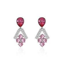 Load image into Gallery viewer, 925 Sterling Silver Sparkling Elegant Fashion Grapes Earrings with Pink Austrian Element Crystal - Glamorousky