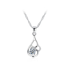 Load image into Gallery viewer, 925 Sterling Silver Elegant Simple Fashion Hollow Out Flower Pendant Necklace with Cubic Zircon - Glamorousky