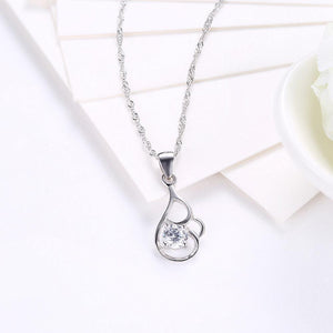 925 Sterling Silver Elegant Simple Fashion Hollow Out Flower Pendant Necklace with Cubic Zircon - Glamorousky