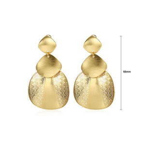 Romantic Elegant Fashion Gold Plated Hollow Out Geometric Sqaure and Trapezoid Earrings - Glamorousky