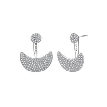 Load image into Gallery viewer, 925 Sterling Silver Sparkling Romantic Elegant Moon Earrings with Cubic Zircon - Glamorousky