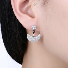 Load image into Gallery viewer, 925 Sterling Silver Sparkling Romantic Elegant Moon Earrings with Cubic Zircon - Glamorousky