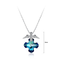 Load image into Gallery viewer, 925 Sterling Silver Elegant Fashion Eagle Wing and Cross Pendant Necklace with Austrian Element Crystal - Glamorousky