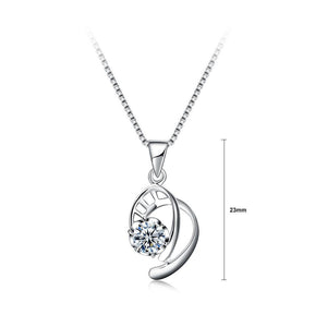925 Sterling Silver Elegant Fashion Hollow Out Geometric Space Pendant Necklace with Cubic Zircon - Glamorousky