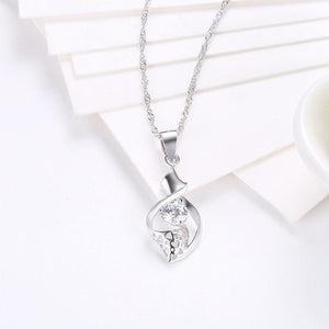 925 Sterling Silver Delicate Elegant Fashion Hollow Out Conch Pendant Necklace with Cubic Zircon - Glamorousky