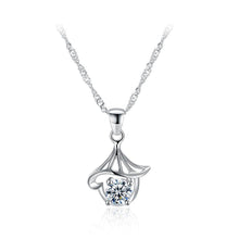Load image into Gallery viewer, 925 Sterling Silver Simple Delicate Hollow Out Mini Conch Pendant Necklace with Cubic Zircon - Glamorousky