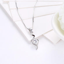 Load image into Gallery viewer, 925 Sterling Silver Simple Fashion Elegant Hollow Out  Water Drop Shape Cubic Zircon Pendant Necklace - Glamorousky