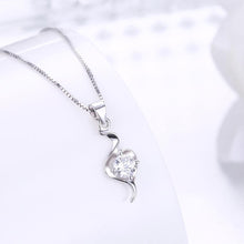 Load image into Gallery viewer, 925 Sterling Silver Simple Fashion Elegant Hollow Out  Water Drop Shape Cubic Zircon Pendant Necklace - Glamorousky
