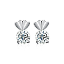 Load image into Gallery viewer, 925 Sterling Silver Simple Mini Delicate Elegant Heart Shape Cubic Zircon Ear Studs and Earrings - Glamorousky