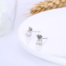 Load image into Gallery viewer, 925 Sterling Silver Simple Mini Delicate Elegant Heart Shape Cubic Zircon Ear Studs and Earrings - Glamorousky