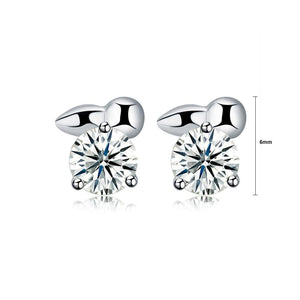 925 Sterling Silver Mini Simple Elegant Exquisite Earrings and Ear Studs with Cubic Zircon - Glamorousky