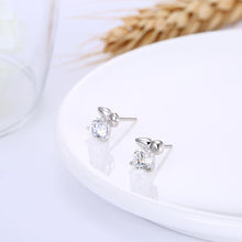 Load image into Gallery viewer, 925 Sterling Silver Mini Simple Elegant Exquisite Earrings and Ear Studs with Cubic Zircon - Glamorousky